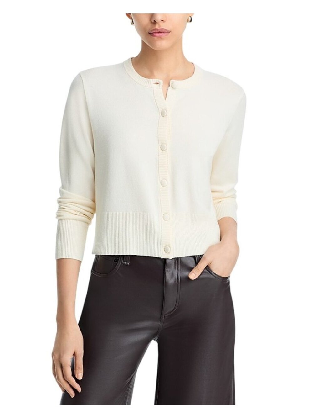 NWT French Connection Crewneck Cardigan Sweater Cosysoft Porcelain XS MSRP $98